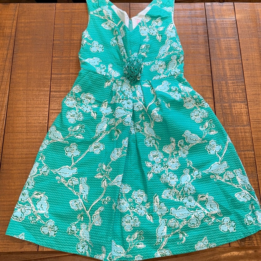 NWOT Lilly Pulitzer Birds Rosette Dress 0